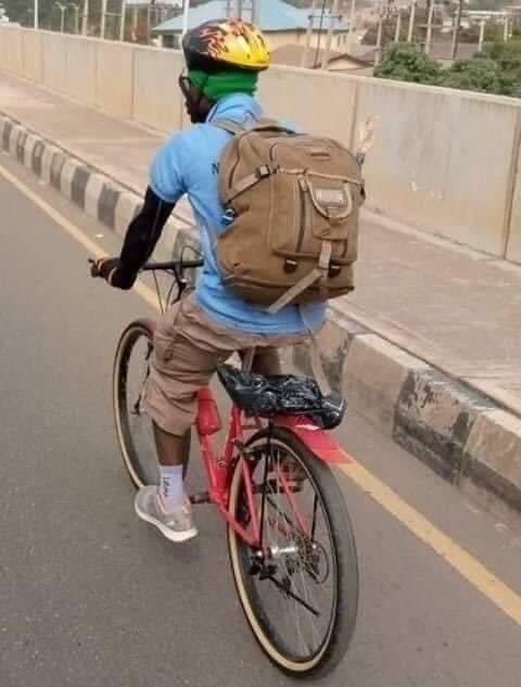 Man from Jos embark on Nigeria to Saudi Arabia journey on Bicycle! See Reactions here👇