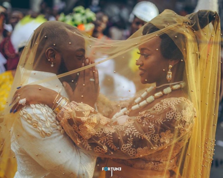 See gorgeous pictures of Davido and Chioma in wedding attires for his 1Milli music video