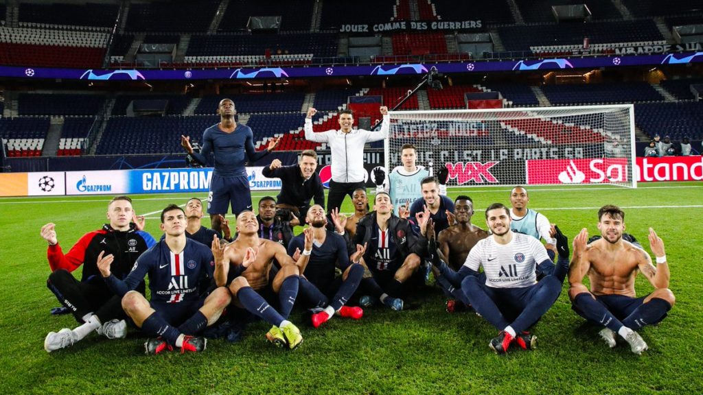 See pictures and Video as PSG players mock Haaland’s celebration after knocking out Borussia Dortmund out of Champions League