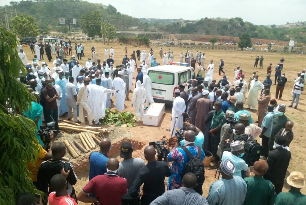Social Distancing defied as Abba Kyari is laid to rest in Abuja! (Photos)