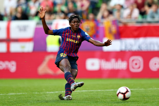 Watch Nigeria’s Asisat Oshoala make history as the 1st African to score in the UWCL final (video)