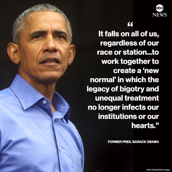 “This is not normal in 2020 America” – Read Obama’s statement on the killing of George Floyd