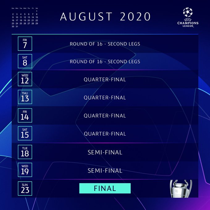 Champions League And Europa League See New Dates And Format For Return Naija Super Fans