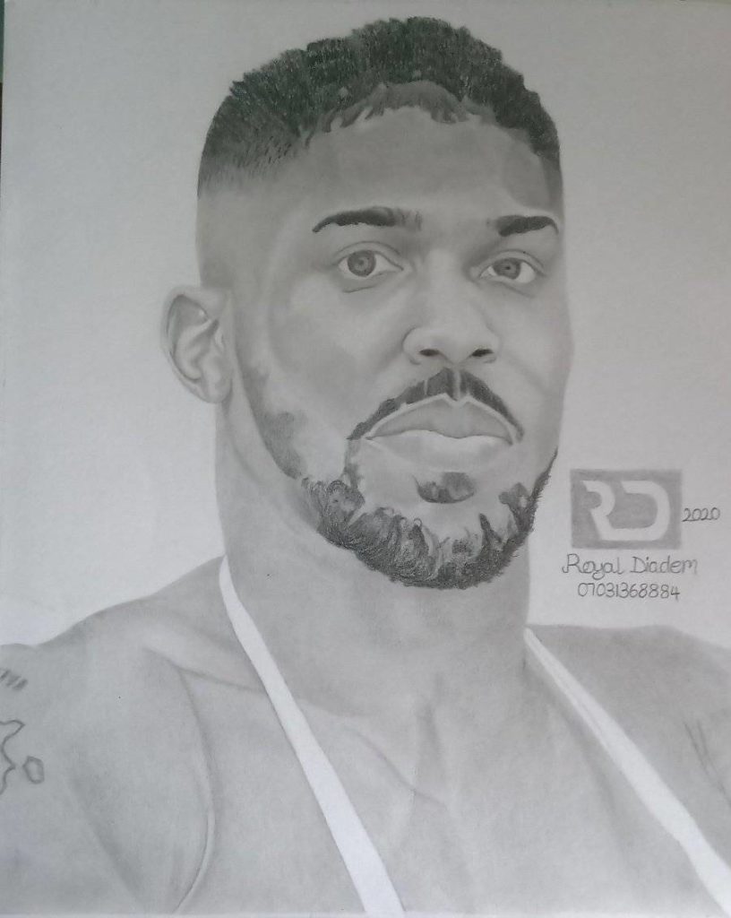 See exquisite pictures of Anthony Joshua, Davido and Bisi Fayemi drawn by wheelchair-bound artist 