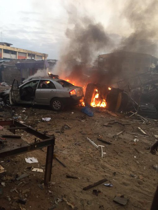 Five people feared dead after gas explosion at Ajao Estate, Lagos. (Graphic pictures)