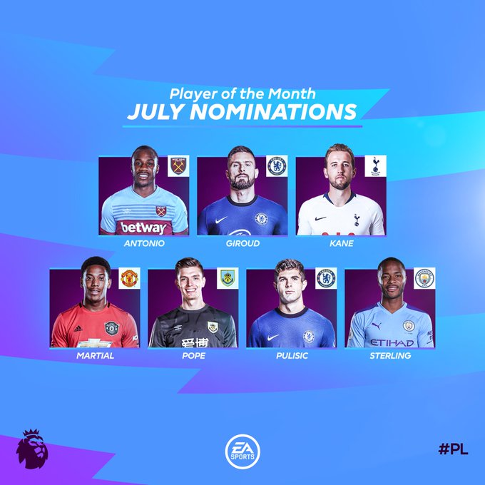 Sterling, Martial, Mourinho lead July Premier League award nominees (video)