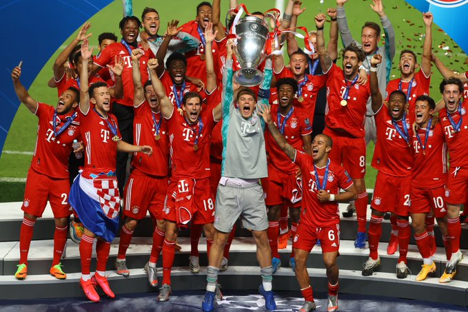 Nigerian-born Zirkzee and Musiala who won the Champions League with Bayern Munich celebrate with giant trophy and medals (Photos)