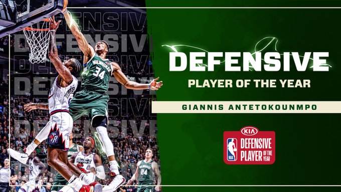 Nigerian born Giannis Antetokounmpo wins 2019/20 NBA Defensive Player of the Year award (video)