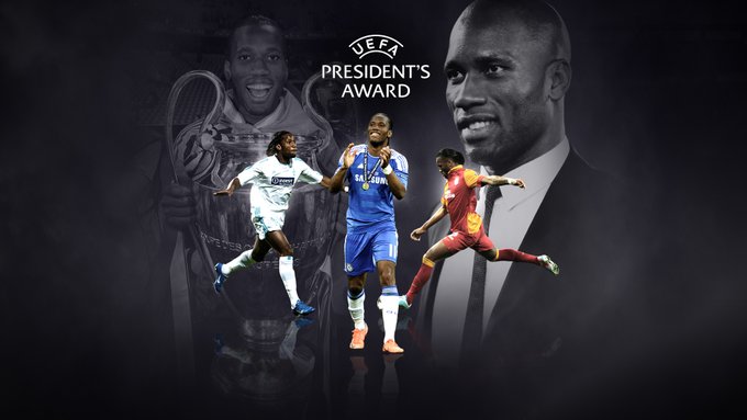 Didier Drogba wins 2020 UEFA President’s Award (video)