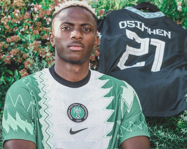 Super Eagles forward, Victor Osimhen looks absolutely stunning in new national teams jerseys! Pictures 👇