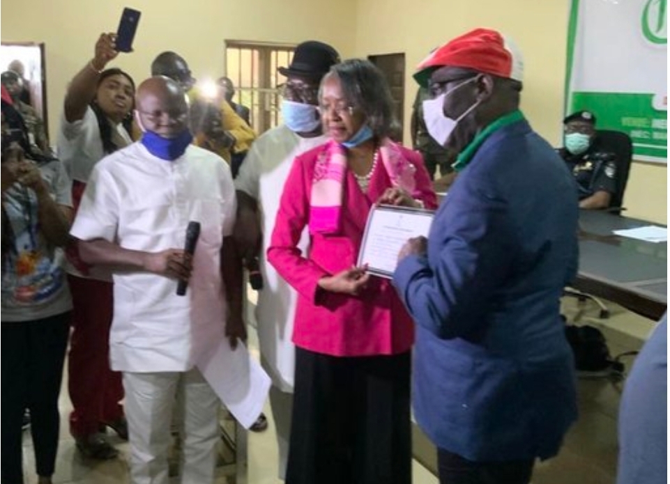 INEC presents Certificates of Return to Godwin Obaseki and his running mate, Philip Shaibu! See pictures 👇