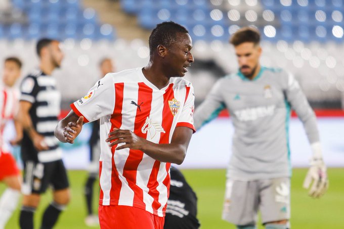 Watch Nigerian forward Umar Sadiq score his 1st goal for Almeria