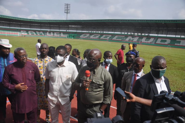 NFF President, Edo Deputy Governor, Philip Shuaibu others inspect Samuel Ogbemudia stadium ahead of Super Eagles match with Sirrea-Leone! Pictures👇