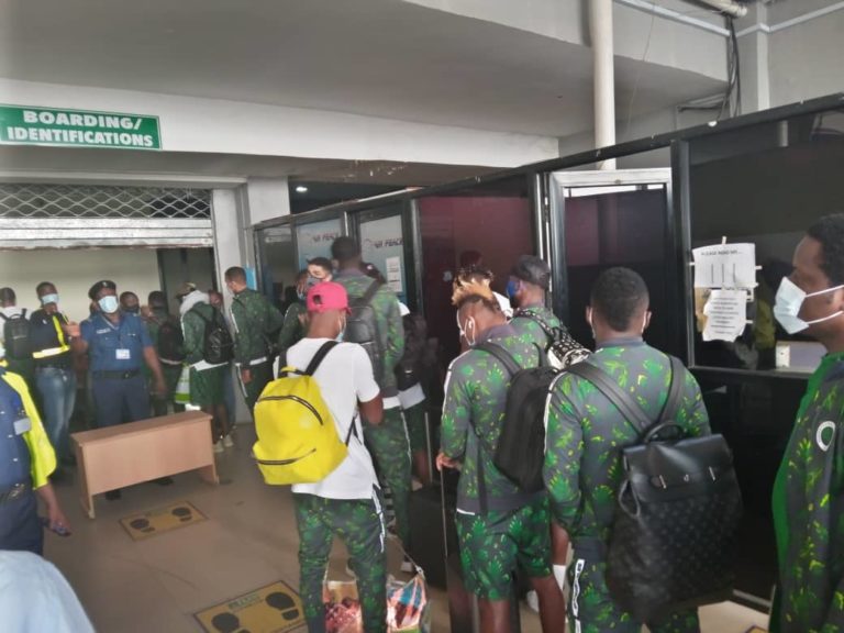 AFCON2022: Super Eagles en route to Freetown! See pictures/video👇