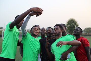 Super Eagles captain Ahmed Musa visits U-20 team in Abuja, see pictures
