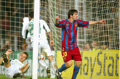 Watch Lionel Messi score his 1st Champions League goal for Barcelona OTD in 2005 (video)