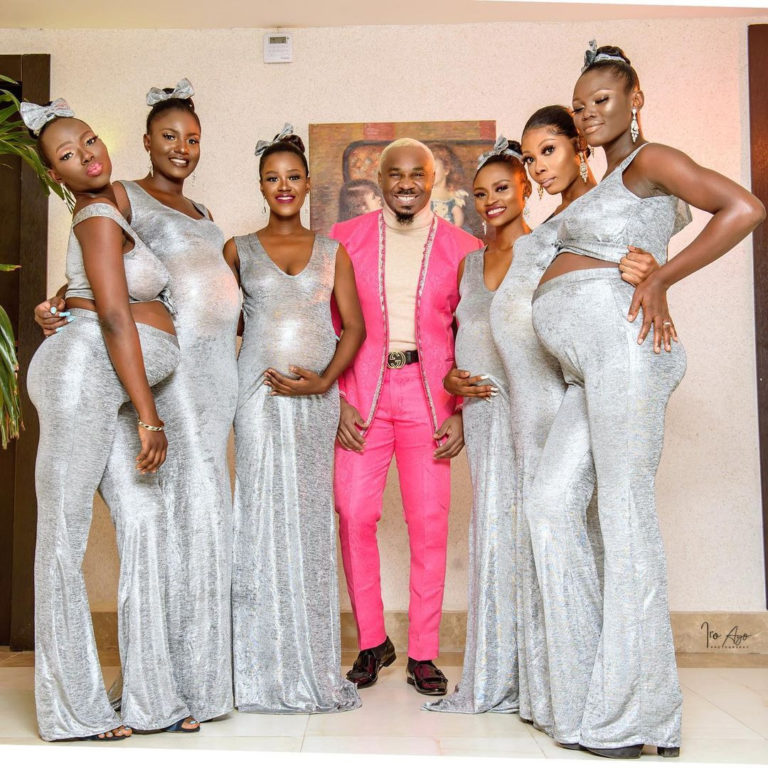 Pretty Mike attends Williams Uchemba’s wedding with 6 pregnant women (photo/video)