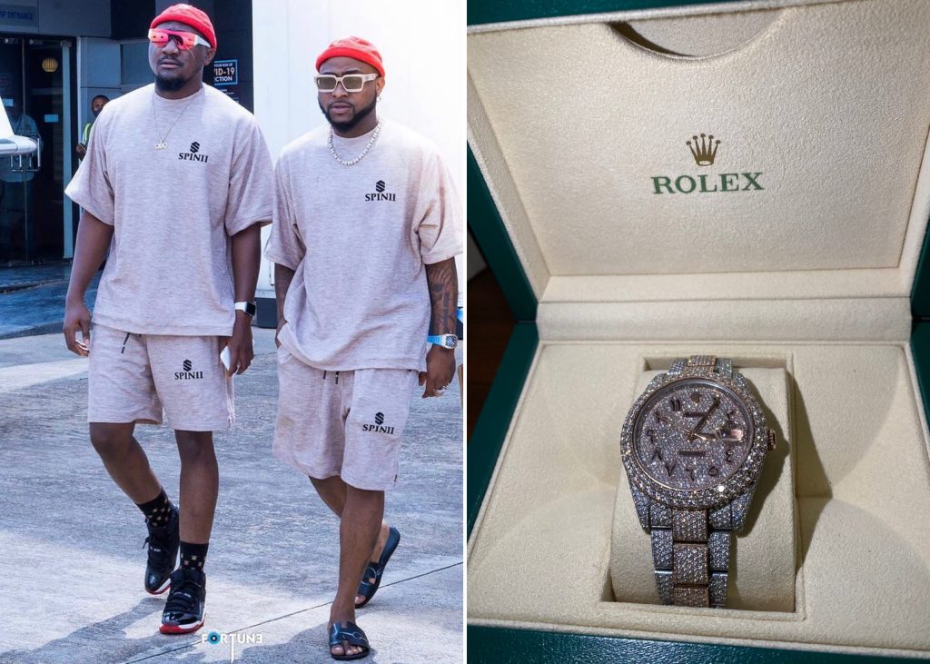 Davido gifts cousin, Tunji Adeleke Rolex wrist watch worth N15m😳! Pictures👇