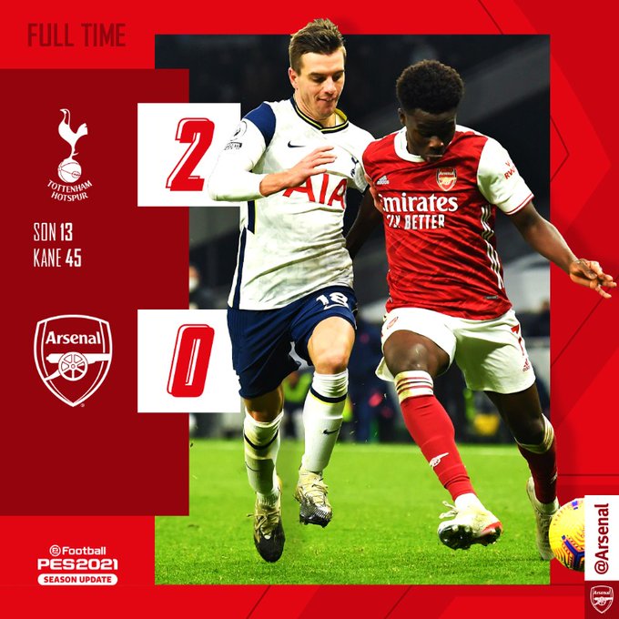 Arsenal fans not happy with Arteta after 2-0 loss against Tottenham Hotspur
