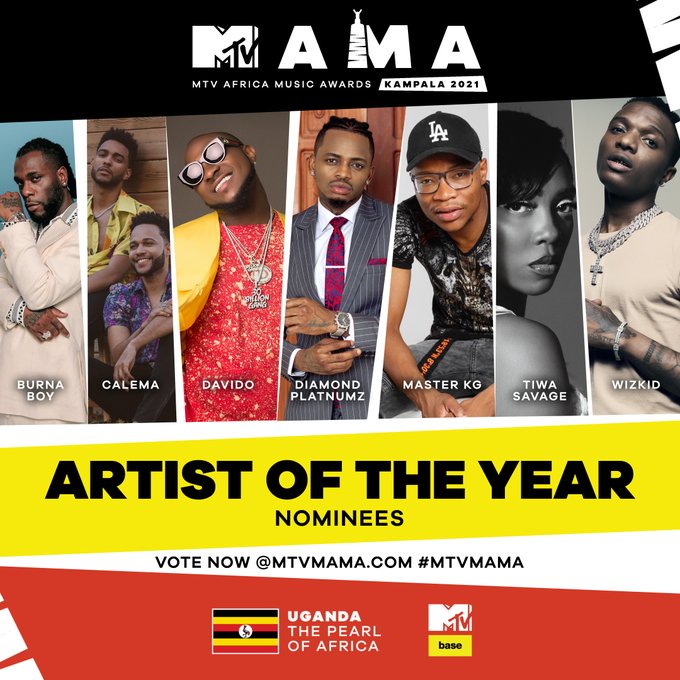 Wizkid, Burna Boy among nominees for the MTV MAMA awards