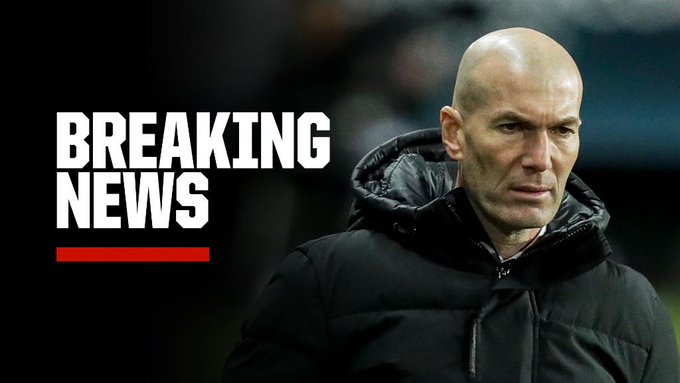 Real Madrid boss Zinedine Zidane tests postive for Coronavirus