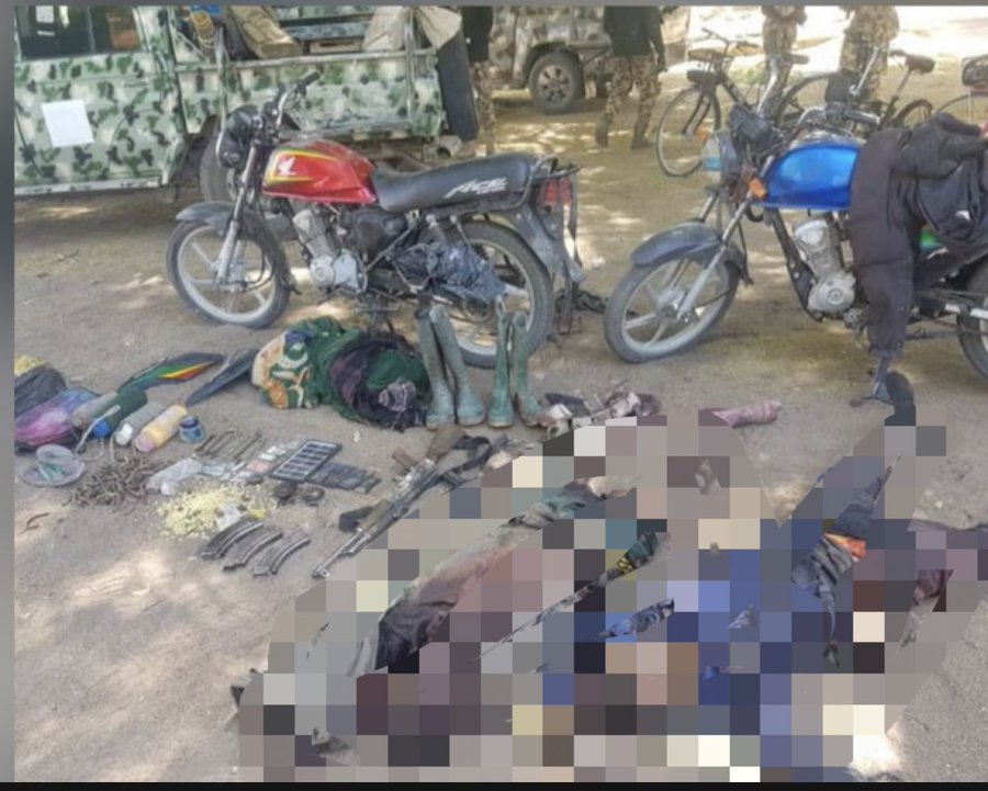 See pictures as Troops neutralize Boko Haram fighters in air raid in Bama, Borno State!