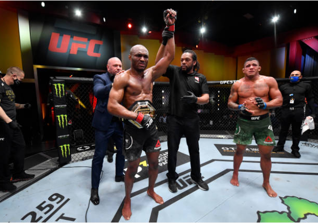 Nigeria’s Kamaru Usman beats Gilbert Burns to retain title at UFC 258 (video)