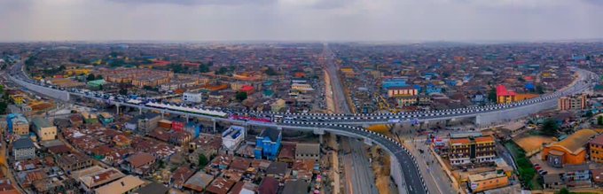 Lagosians praise Ambode, snub Sanwo-Olu as Lagos State opens Agege/Pen Cinema Flyover bridge for use! See reactions👇