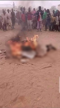 Jungle Justice: Bauchi Community set man ablaze for reportedly abusing Prophet Muhammad! Pictures👇 (Viewers discretion advised)