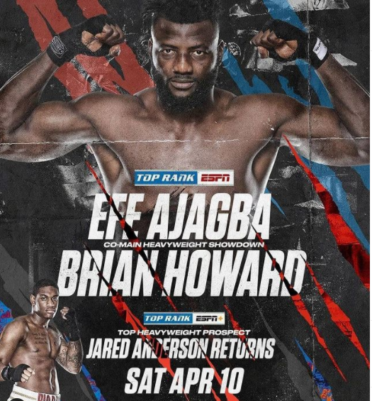 Nigeria’s Efe Ajagba set to face Brian Howard in heavyweight boxing clash