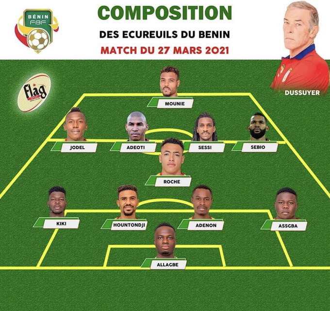 See the Benin Republic starting line up against the Super Eagles