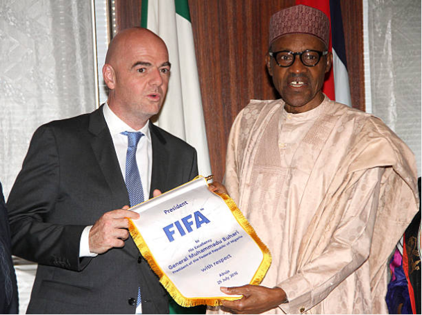 President Muhammadu Buhari congratulates Amaju Pinnick on election into FIFA Executive Council