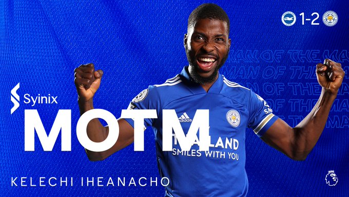 Iheanacho voted Leicester City man of the match against Brighton (video)