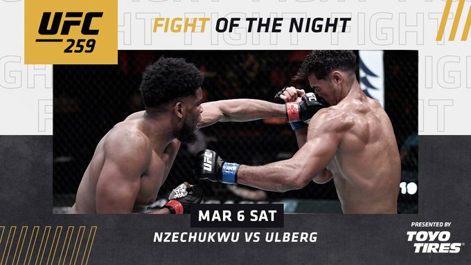 Nigeria’s Kennedy Nzechukwu earns Fight of the Night at UFC 259 (video)