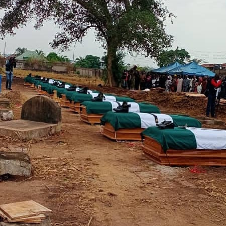 12 military officers killed by bandits in Benue laid to rest (photos)