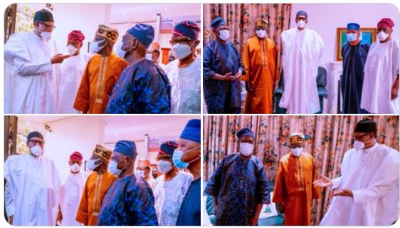 South West leaders pay condolence visit to President Buhari (photos)