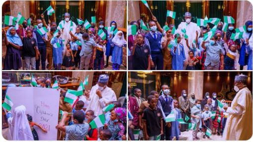 See how President Buhari celebrated Children’s day (photos)
