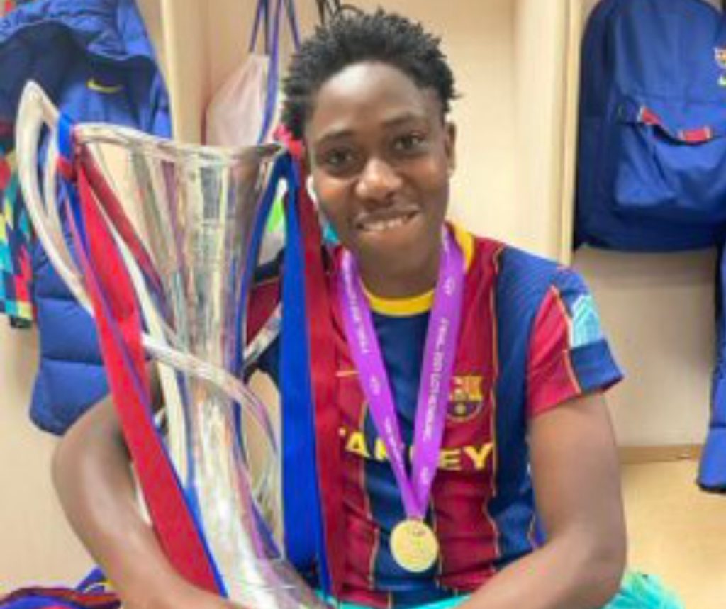 5 things to note as Asisat Oshoala’s Barcelona Femeni wins women’s UCL title for the first time!