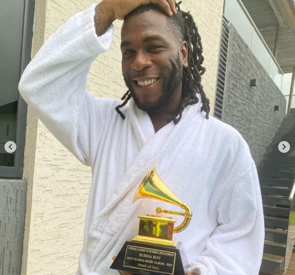 Burna Boy receives Grammy Plaque for Best Global Music Album