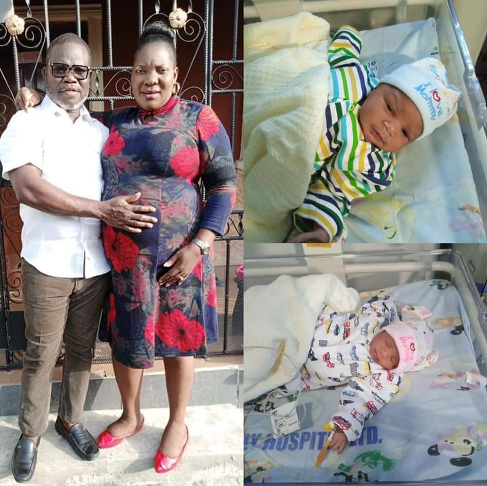 Celebration as Nigerian couple welcome a set of twins after 21 years of marriage!