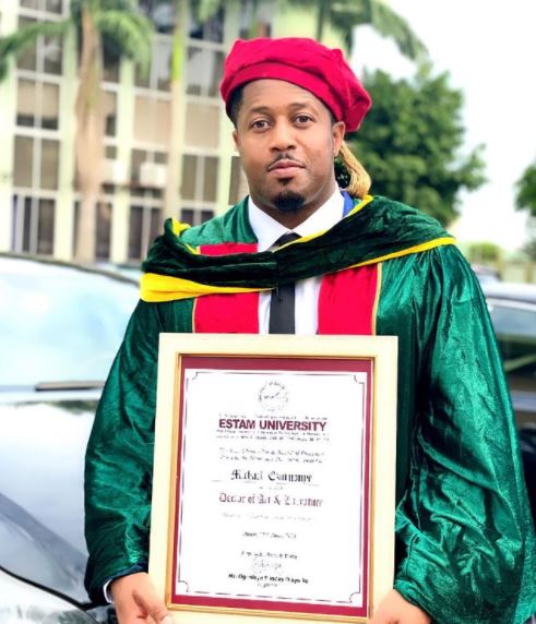 Nollywood actor Mike Ezuruonye bags doctorate degree in Arts and Literature from Benin Republic University (photo)
