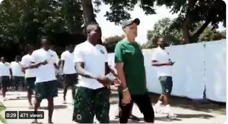 See the Super Eagles team walk ahead of Cameroon friendly (video)