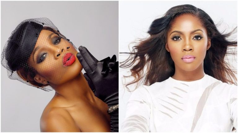 Tiwa Savage, Seyi Shay engage in heated argument at a Lagos saloon! Video👇