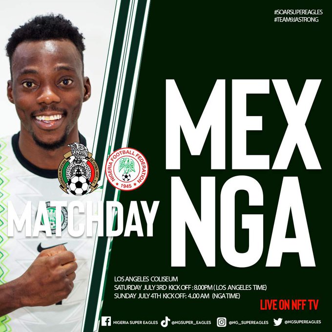 Where and how to watch Super Eagles vs Mexico friendly match!