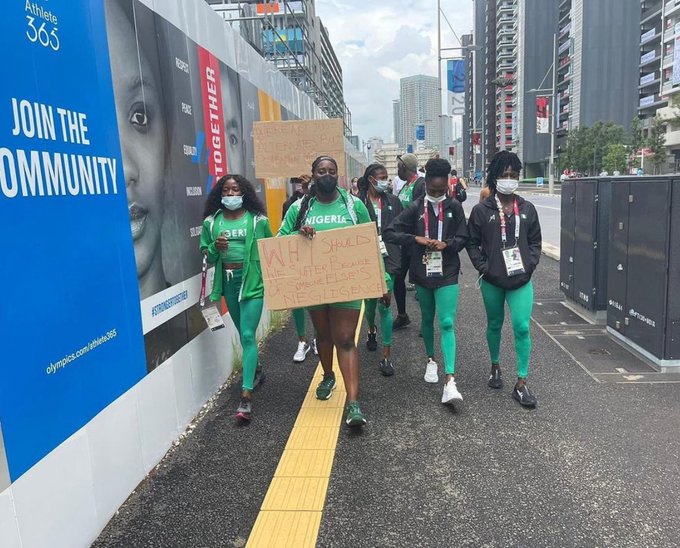 Tokyo Olympics: Nigerian Athletes protest over AFN’s non-compliance with out-of-competition drug tests! (Pictures)