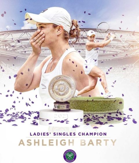 Australian Ashleigh Barty wins the 2021 Ladies’ singles Wimbledon title