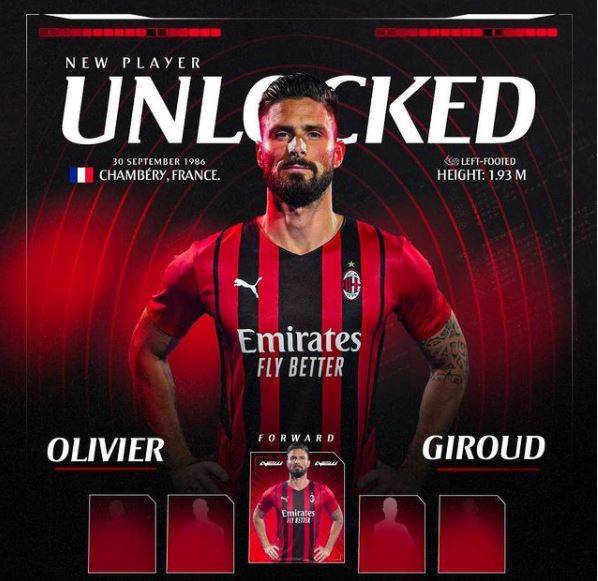 AC Milan sign Olivier Giroud from Chelsea (photo)