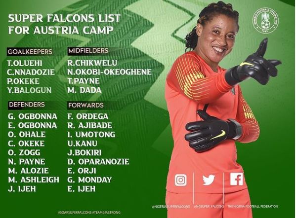 Asisat Oshoala missing from 26 Super Falcons list for Aisha Buhari Cup