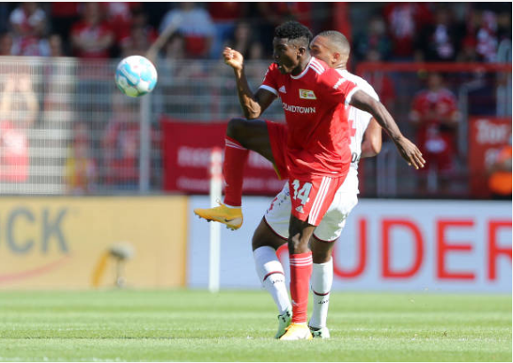 Taiwo Awoniyi on target for Union Berlin against Bayer Leverkusen
