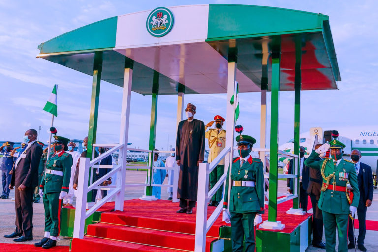 President Buhari arrives Nigeria after 2 week trip to the UK (photos)